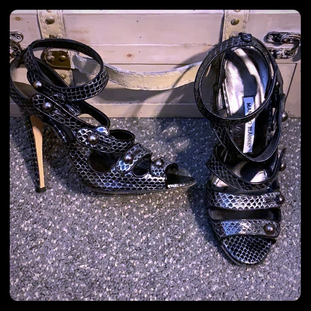 Manolo Blahnik Watersnake  Sandals